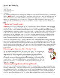 Understanding Speed and Velocity: Scalars vs. Vector Quantities