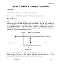 Double Pipe Heat Exchanger Experiment