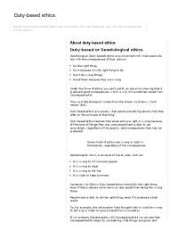 Duty-based ethics