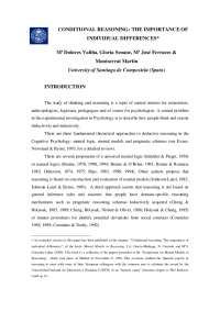 Individual Differences in Conditional Reasoning: Ability Tests & Pragmatic Knowledge