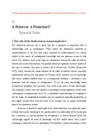 A Priori or A Posteriori?