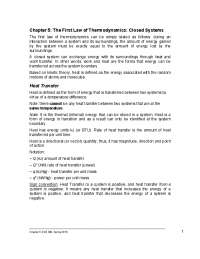 Thermodynamics: Heat and Work Transfer, Specific Heats, and Conservation of Energy