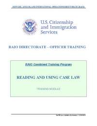 Understanding and Applying Case Law in Immigration Adjudications