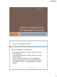 Bode Plots of Transfer Functions: A Comprehensive Guide for ET 438a Students
