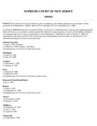 NJ Supreme Court Order on Mandatory Arbitration for Civil-Law Division Cases (1985-2000)