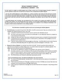 Checklist for Obtaining Clerk Default Judgment in California Civil Cases