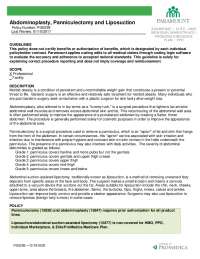 Guidelines for Abdominoplasty, Panniculectomy, and Liposuction: Coverage and Coding