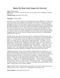 Batter My Heart (holy Sonnet 14): Overview