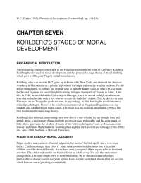 CHAPTER SEVEN KOHLBERG'S STAGES OF MORAL ...