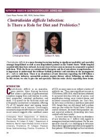 Diet & Probiotics in Preventing & Treating Clostridioides difficile Infection: A Review