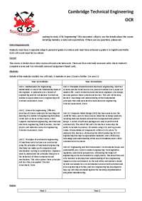 Cambridge Technical Engineering OCR