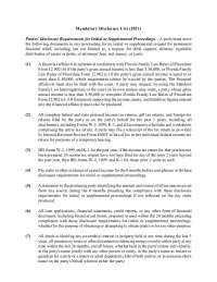 Mandatory Disclosure List for Family Law Proceedings in Florida
