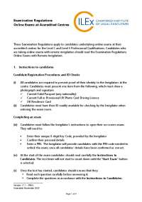 Online Exam Regulations: Instructions for Candidates and Violations
