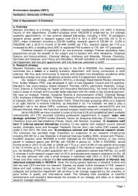 Warwick Chemistry's Research Progress and Achievements since RAE2008