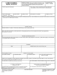 Federal Tort Claims Act - Accident Claim Form