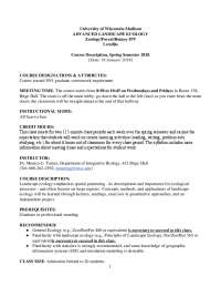 University of Wisconsin-Madison ADVANCED LANDSCAPE ...