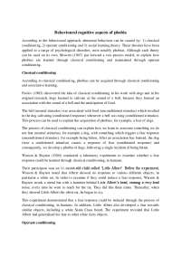 Behavioural cognitive aspects of phobia