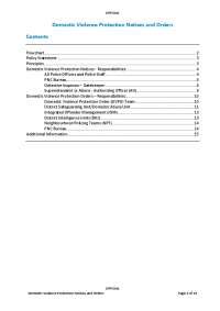 Domestic Violence Protection Orders and Notices: West Yorkshire Police Procedure