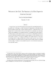 the Club: The Returns to An Elite Degree for American Lawyers