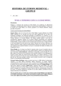 Apuntes de Historia de la Edad Media en Europa