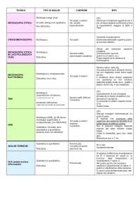 Schema riassuntivo delle tecniche diagnostiche per restauro