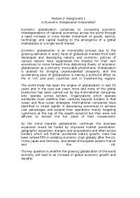 Economic Globalization: Irreversible Process and its Impact