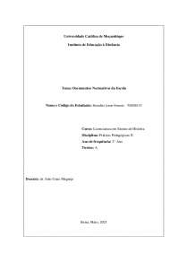 Regulamento e Documentos Normativos na Educação