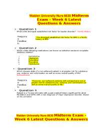 Walden University Nurs 6630 Midterm Exam - Week 6 Latest Questions ...