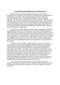 VR (Virtual Reality) Rehabilitation in COPD patients - review paper