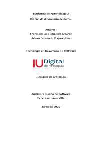 Diseño de Diccionario de Datos para el Sistema de Información de la Biblioteca "Libros y M
