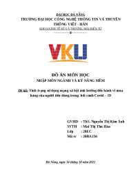 Tình trạng sử dụng mạng xã hội ảnh hưởng đến hành vi mua hàng của người tiêu dùng