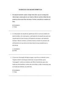 EXERCÍCIO DE BIOINFORMÁTICA - Bacharelado em Fármácia