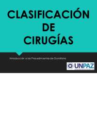 Introducción a los Procedimientos de Quirófano: Clasificación de Cirugías