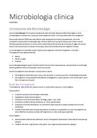 Introduzione alla Microbiologia Clinica: Microrganismi, Infezioni e Difese Immunitarie