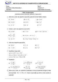 Exercicios sobre casos notáveis