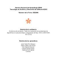 algoritmo sena  análisis y desarrollo de software