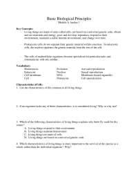 Basic Biological Principles