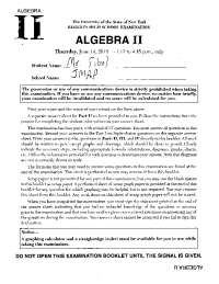Algebra II Regents High School Examination, June 18: Algebraic Equations and Functions