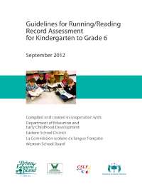 Guidelines for Running-Reading Record Assessment Guide
