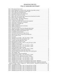 Oklahoma Statutes: Landlord-Tenant Rights and Responsibilities, Damages and Termination