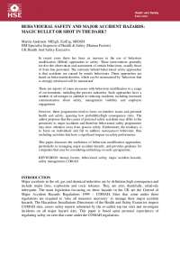 Advantages & Limitations of Behavioral Safety in Hazardous Industries