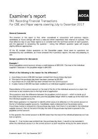 Examiner's Report: FA1 Financial Accounting Exam, July-December 2017