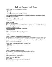 Drill and Ceremony Study Guide: Marching Steps, Formations, and Ceremonies
