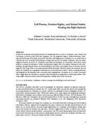 Cell Phones, Student Rights, and School Safety: Finding the ...