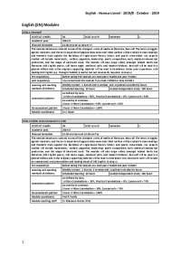 English (EN) Modules | Study notes English | Docsity