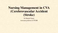 Nursing Management in Cerebrovascular Accident (Stroke)