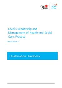 Level 5 Leadership and Management of Health and Social Care