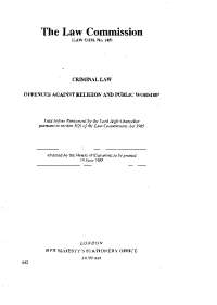 Recommendations to Abolish Blasphemy & Religious Offences: Safeguarding Religion & Order
