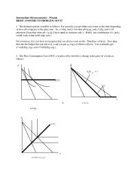 Intermediate Microeconomics: Problem Set #2 Solutions - Wissink