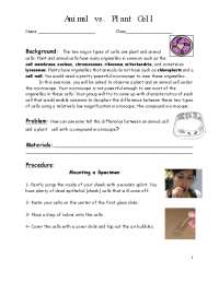 Differentiating Animal and Plant Cells with a Compound Microscope